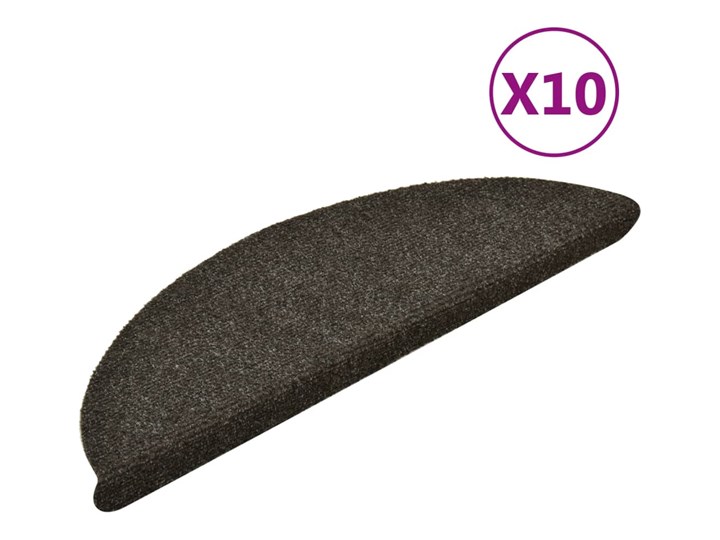 vidaXL Samoprzylepne nakładki na schody, 10 szt., brązowe, 56x17x3 cm Kolor Brązowy Dywaniki Nieregularny 17x56 cm Bawełna Syntetyk Dywany Nakładki schodowe Wzór Grochy