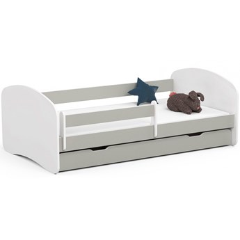 Łóżko dziecięce z szufladą białe + szary - Ellsa 5X 90x180