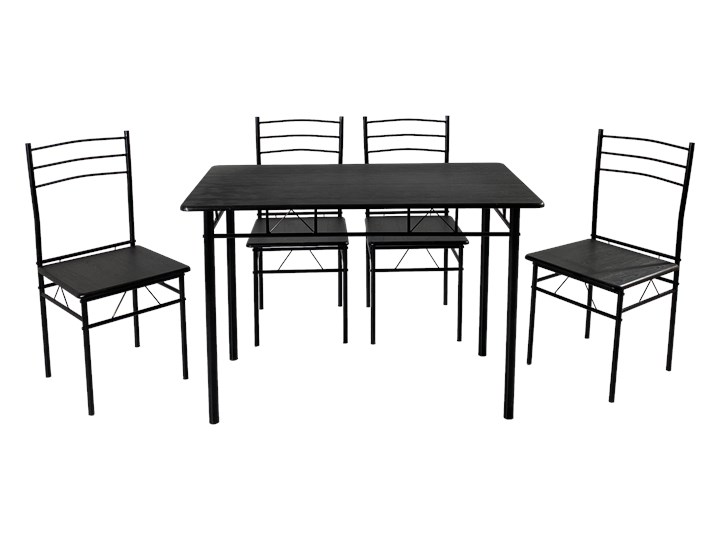 Zestaw kuchenny JULIA 2 czarny stół prostokątny 110x60 + 4 krzesła Kategoria Stoły z krzesłami