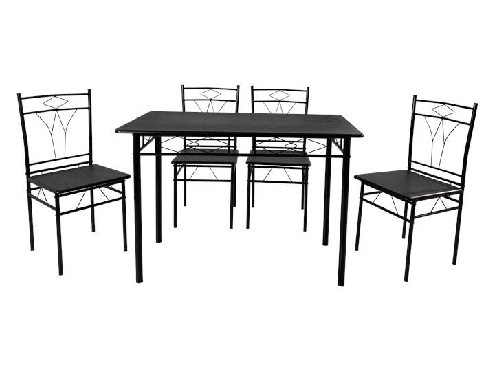 Zestaw kuchenny SOFI czarny stół prostokątny 110x60 + 4 krzesła Pomieszczenie Jadalnia Kategoria Stoły z krzesłami
