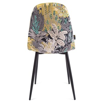 Krzesło tapicerowane velvet Fiore żółte