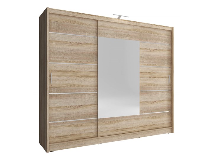 Szafa przesuwna WIKI ALU z lustrem 250 kolor do wyboru Głębokość 62 cm Metal Płyta laminowana Wysokość 214 cm Szerokość 250 cm Płyta MDF Styl Nowoczesny