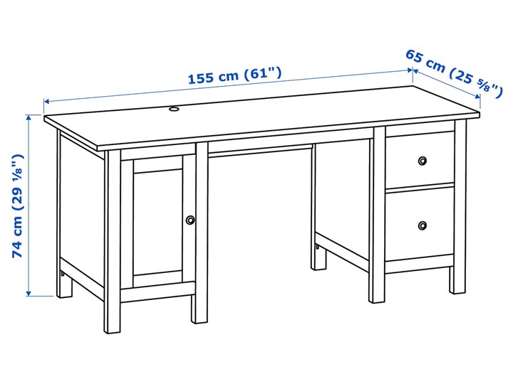 IKEA HEMNES/ALEFJÄLL Kombinacja biurko/szafka, i krzesło obrotowe/biała bejca złoto-brązowy Kolor Biały Kategoria Zestawy mebli do sypialni