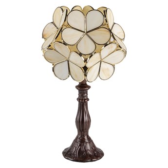 Lampa stołowa w kolorze brązowo-kremowym - wys. 38 cm