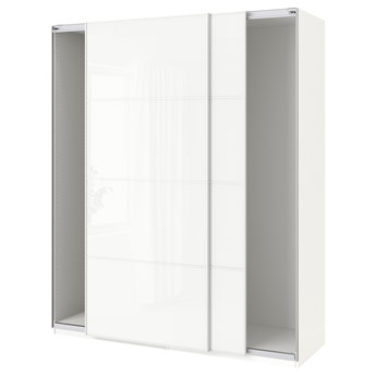 IKEA PAX Szafa z przesuwanymi drzwiami, biały/Färvik białe szkło, 200x66x236 cm