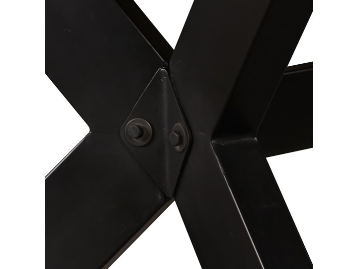 vidaXL Stół jadalniany, drewno odzyskane, stalowe nogi krzyżowe, 180cm Metal Wysokość 76 cm Kolor Brązowy
