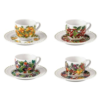 Zestaw 4 porcelanowych filiżanek ze spodkami Brandani Le Primizie