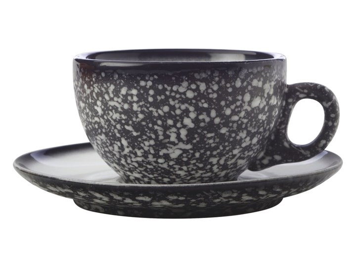 Czarna ceramiczna filiżanka ze spodkiem Maxwell & Williams Caviar Granite, 250 ml Ceramika Kolor Czarny