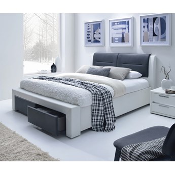 CASSANDRA S 160 cm łóżko tapicerowane z szufladami