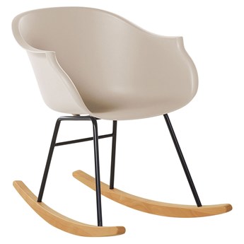 Beliani Fotel bujany beżowy nowoczesne krzesło na biegunach styl skandynawski