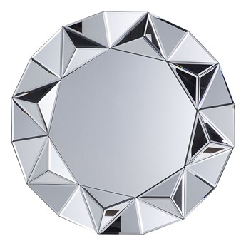 Beliani Lustro wiszące ścienne srebrne okrągłe 70 cm ozdobne