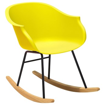 Beliani Fotel bujany żółty nowoczesne krzesło na biegunach styl skandynawski