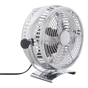 Beliani Wentylator biurkowy srebrny metalowy żelazny przenośny 24 cm do prądu wiatrak na stolik