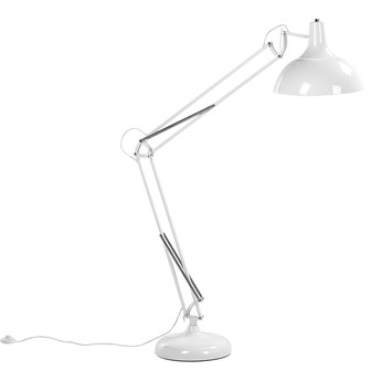 Beliani Lampa podłogowa stojąca biała metalowa ruchome ramie 180 cm Skandynawski design do salonu i sypialni
