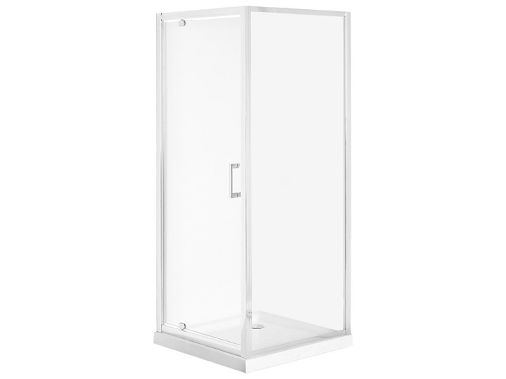 Beliani Kabina prysznicowa srebrna szkło hartowane aluminium pojedyncze drzwi 70 x 70 x 185 cm nowoc ...