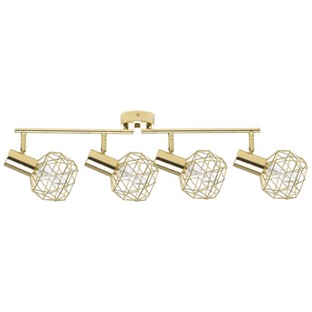 Beliani Lampa sufitowa złota metalowa druciana regulowane klosze i ramiona 4-punktowa ścienna styl glamour