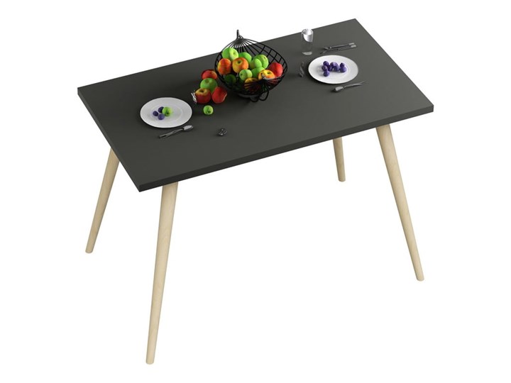 Stół kuchenny z nogami bukowymi - Czarny