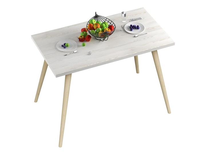 YRKE - Stół kuchenny z nogami bukowymi - Sosna Płyta MDF Wysokość 70 cm Pomieszczenie Stoły do kuchni Płyta laminowana Drewno Styl Vintage