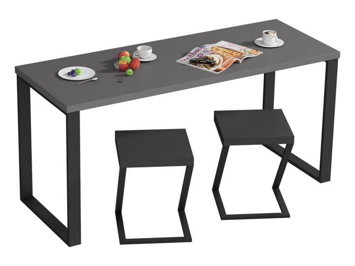 Stół kuchenny z metalowymi nogami - Grafit