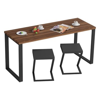 Stół kuchenny z metalowymi nogami - Orzech