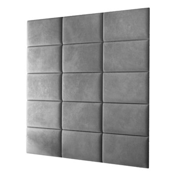 Panel tapicerowany prostokąt 3D - Szary