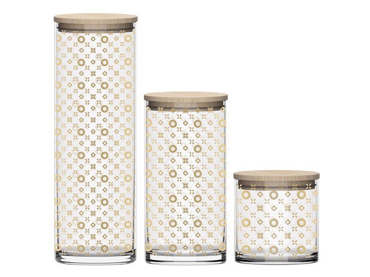 Trend Glass Słoiki do przechowywania z deklami Calla Glam in Jar 1830/1210/530 ml