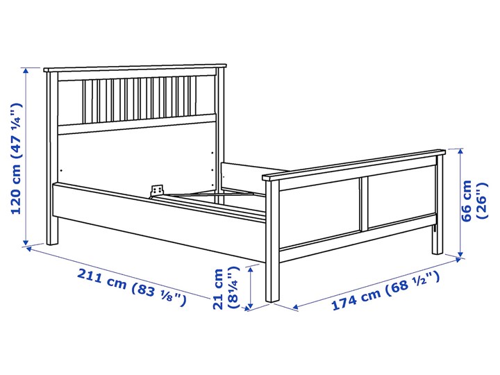 IKEA HEMNES Zestaw mebli do sypialni 4 szt, biała bejca, 160x200 cm Kolor Biały Pomieszczenie Sypialnia
