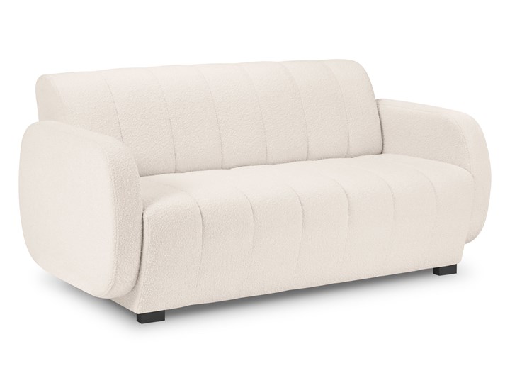 Sofa 2-osobowa BROMO boucle beżowy z podstawą czarny buk