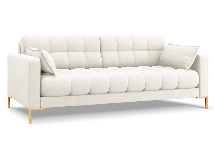 Sofa 3-osobowa MAMAIA jasnobeżowy ze złotą podstawą Szerokość 177 cm Głębokość 92 cm Kategoria Sofy i kanapy Stała konstrukcja Powierzchnia spania