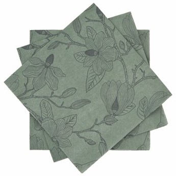 Serwetki papierowe w kwiaty DUKA KVIST 20 szt. 33x33 cm zielone