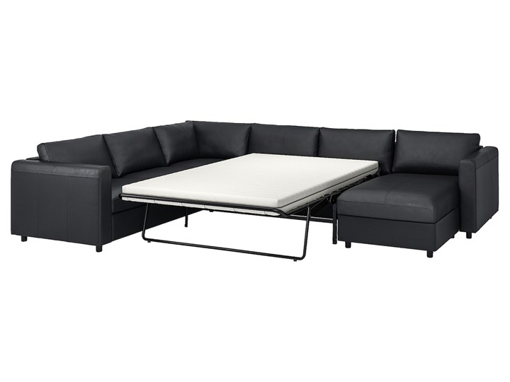 IKEA VIMLE Narożna sofa rozkł. 5o z szezl, Grann/Bomstad czarny, Wysokość łóżka: 53 cm Kategoria Narożniki Szerokość 249 cm Głębokość 98 cm Wysokość 83 cm W kształcie litery U Szerokość 349 cm Materiał obicia Skóra naturalna