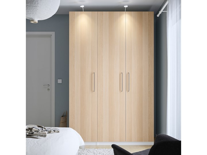 IKEA PAX / FORSAND Kombinacja szafy, biały/dąb bejcowany na biało, 150x60x236 cm Drewno Szerokość 150 cm Głębokość 60 cm Kategoria Szafy do garderoby