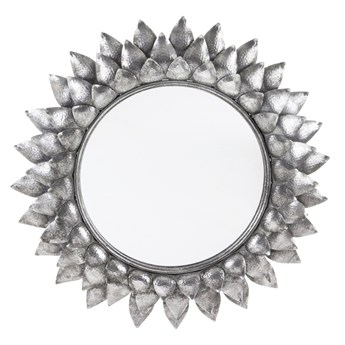 LORDY lustro w srebrnej ramie w kształcie kwiatka, Ø 82 cm