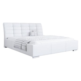 Eleganckie łóżko tapicerowane 140x200 z wysokim wezgłowiem do sypialni - NANA / Madryt 920
