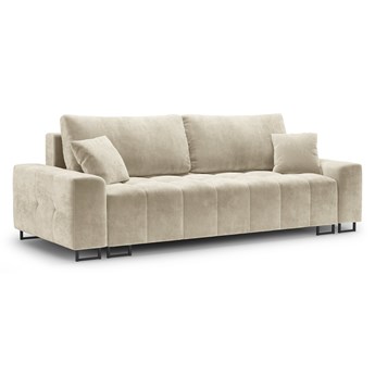 Sofa aksamitna z funkcją spania BYRON beżowy