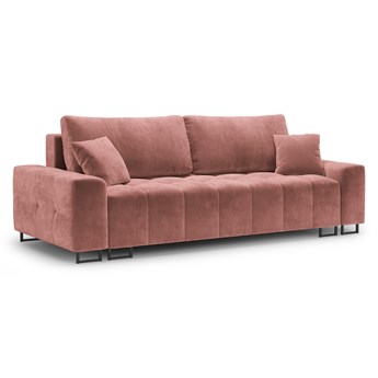 Sofa aksamitna z funkcją spania BYRON brudny róż
