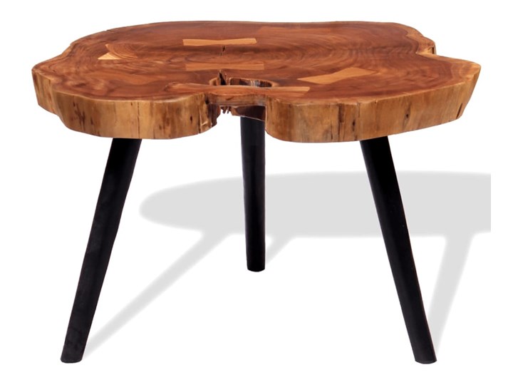 vidaXL Stolik kawowy plaster, (55-60) x 40 cm, lite drewno akacjowe Metal Styl Skandynawski