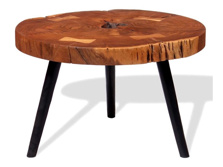 vidaXL Stolik kawowy plaster, (55-60) x 40 cm, lite drewno akacjowe Metal Rodzaj nóg Proste