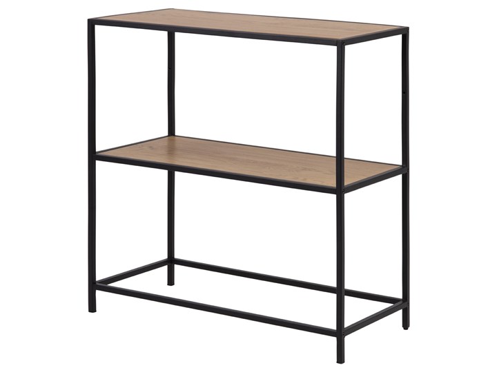 SELSEY Konsola Magerta 77x35 cm z dwoma półkami beżowa Kolor Beżowy Drewno Płyta MDF Metal Szerokość 77 cm Z półką Styl Industrialny
