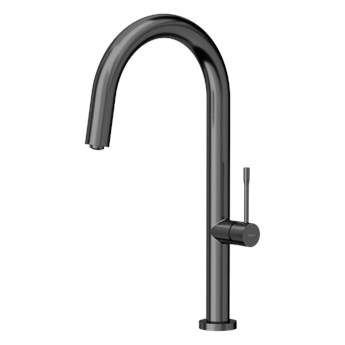 Bateria Kuchenna Quadron Haley grafit nowoczesny minimalistyczny kran do zlewu graphite metal
