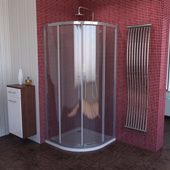 LUCIS LINE kabina prysznicowa półokrągła 900x900mm, R550 szkło czyste DL2615