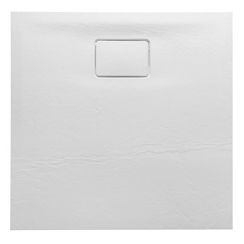 ACORA brodzik kompozytowy, kwadrat 80x80x3,5cm, biały, dekor kamień AC001