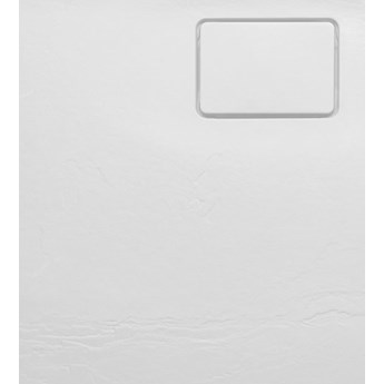 ACORA brodzik kompozytowy, kwadrat 90x90x3,5cm, biały, dekor kamień AC002