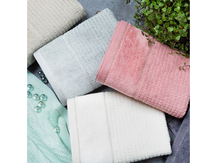 Ręcznik bawełniany z welurową bordiurą ciemnoturkusowy R166-06 30x50 cm 70x140 cm 50x90 cm Bawełna Kategoria Ręczniki