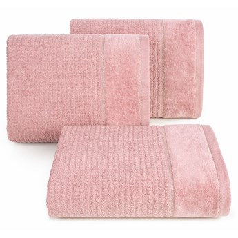 Ręcznik bawełniany z welurową bordiurą lila R166-10