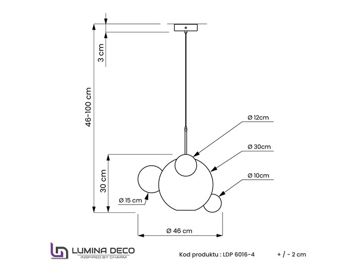 NOWOCZESNA LAMPA WISZĄCA CZARNA NERONI W4 Lampa z abażurem Szkło Metal Lampa z kloszem Funkcje Brak dodatkowych funkcji