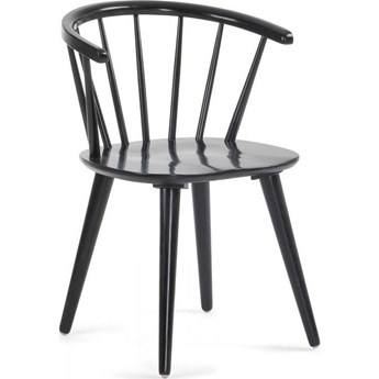 Krzesło Trise MDF i lakierowane na czarno lite drewno kauczukowe