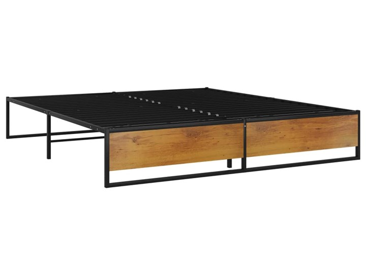 vidaXL Rama łóżka, czarna, metalowa, 160x200 cm Łóżko metalowe Liczba miejsc Dwuosobowe
