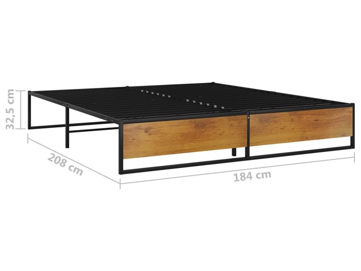 vidaXL Rama łóżka, czarna, metalowa, 180 x 200 cm Łóżko metalowe Rozmiar materaca 180x200 cm