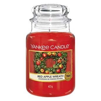 Duża świeca zapachowa - Red Apple Wreath
